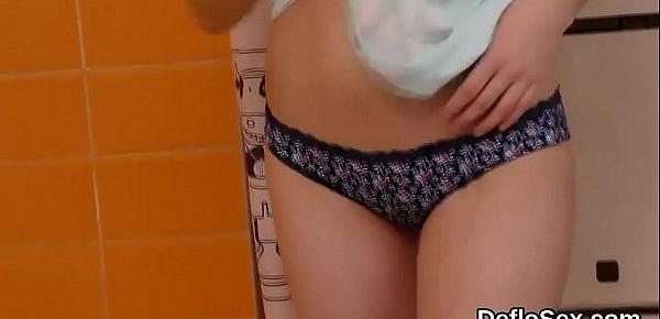  Seductive teen pleasures pink vagina until she is climaxing